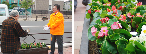 写真：花いっぱい運動（やなぎ通り）