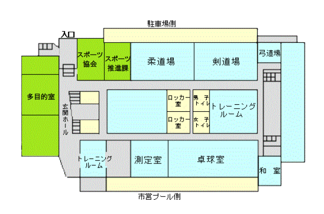 画像:中央体育館1階配置図