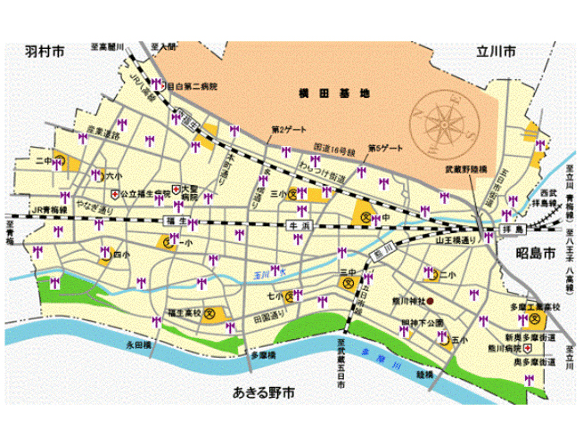 画像：無線塔及び文字表示盤設置場所概略図