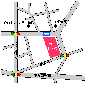 画像：第3投票区地図第二小学校