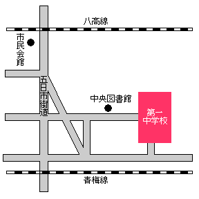 画像：第8投票区地図第一中学校