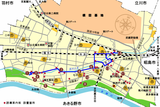 地図：上水散策・近道お楽しみコース（分岐コースあり）