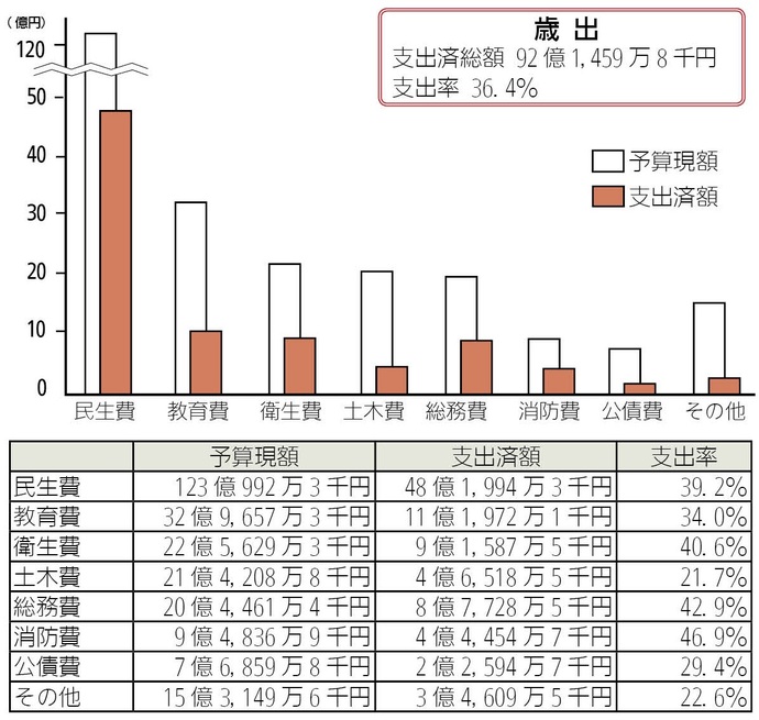 画像：一般会計予算の執行状況（歳出）