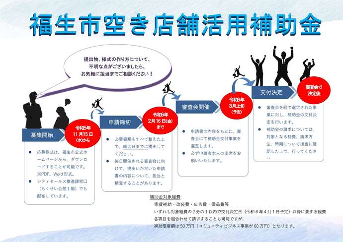 令和6年度空き店舗活用補助金スケジュール