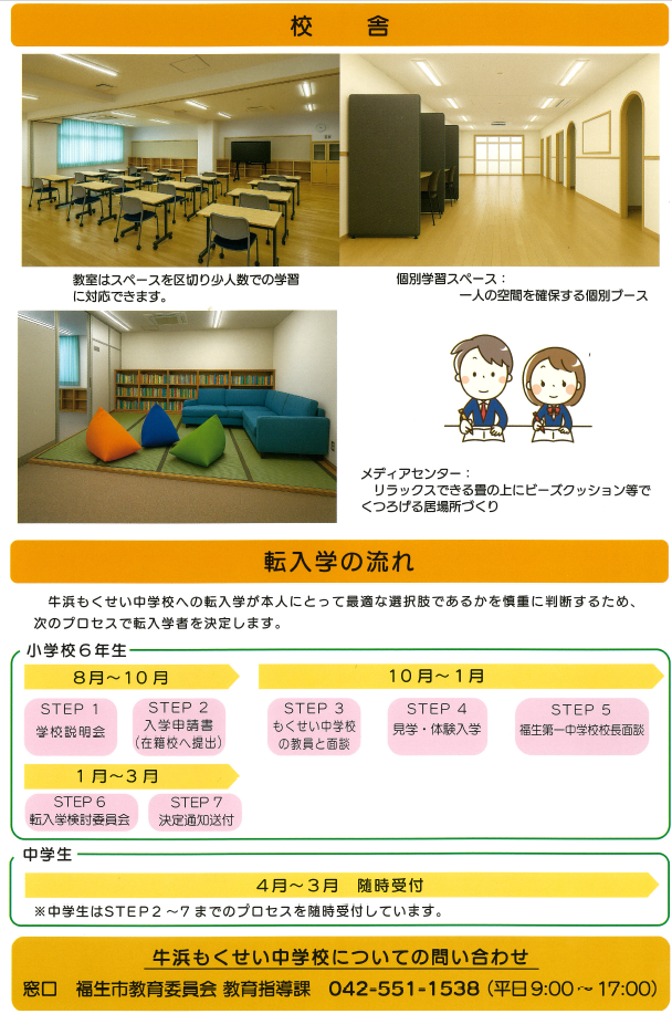 牛浜もくせい中学校」への転入学の流れ